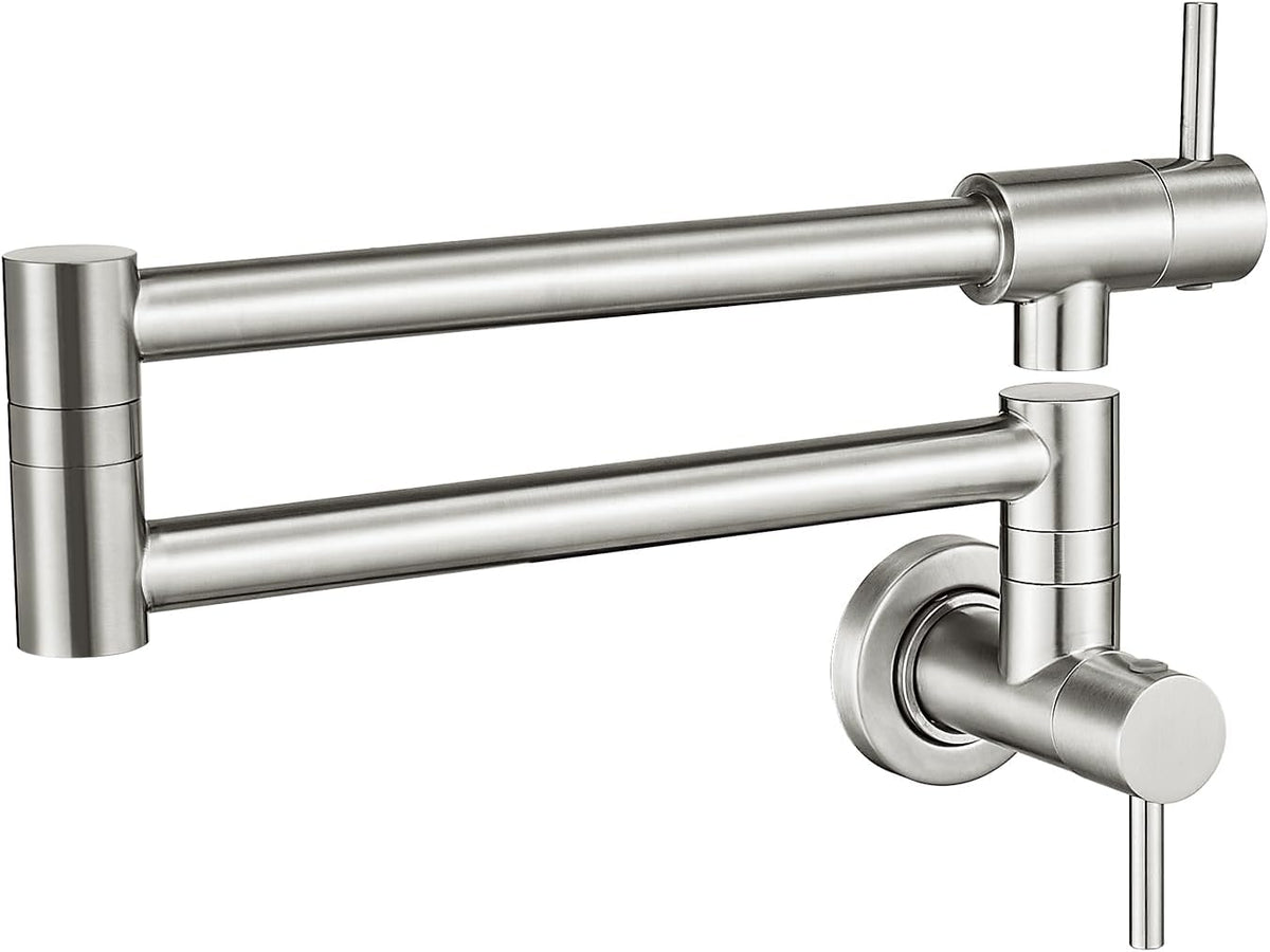 Pot Filler Faucet Brushed Nickel Commercial Wall Mount Stove Faucet