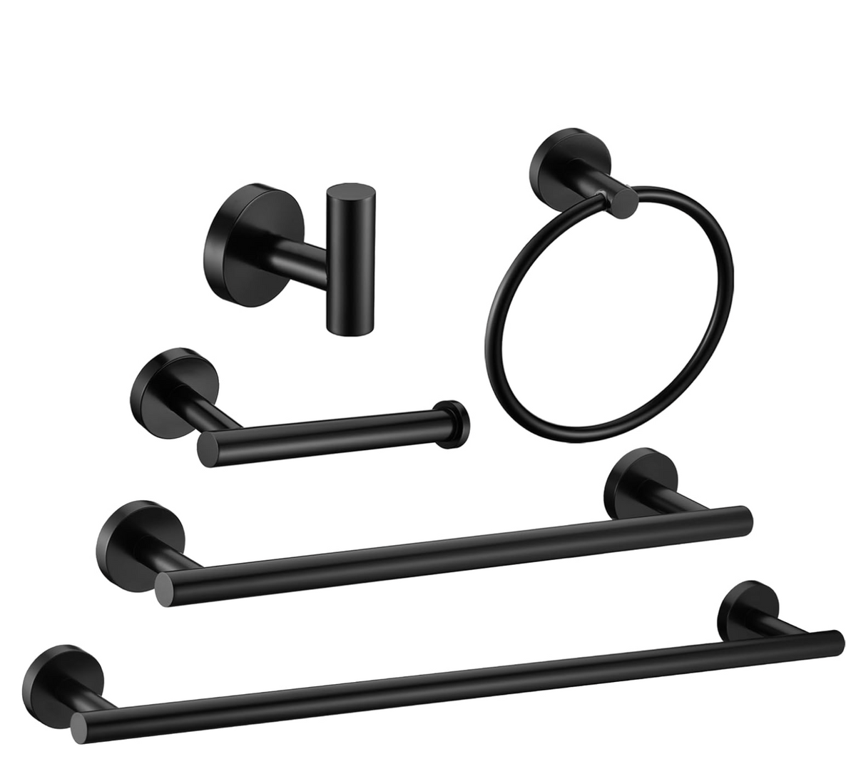 5-piece Bath Fixtures - Matte Black