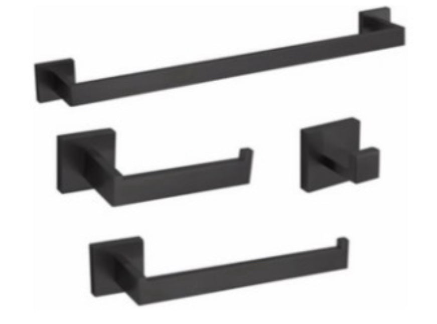4-piece Bath Fixtures - Matte Black