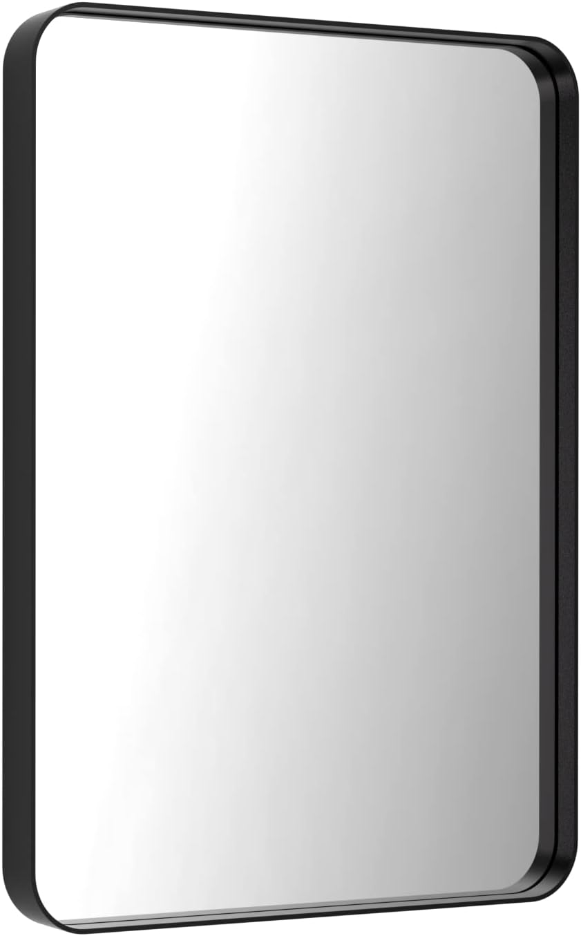 Black Metal Frame Mirror - Size Option - 18"-30" - 24x28