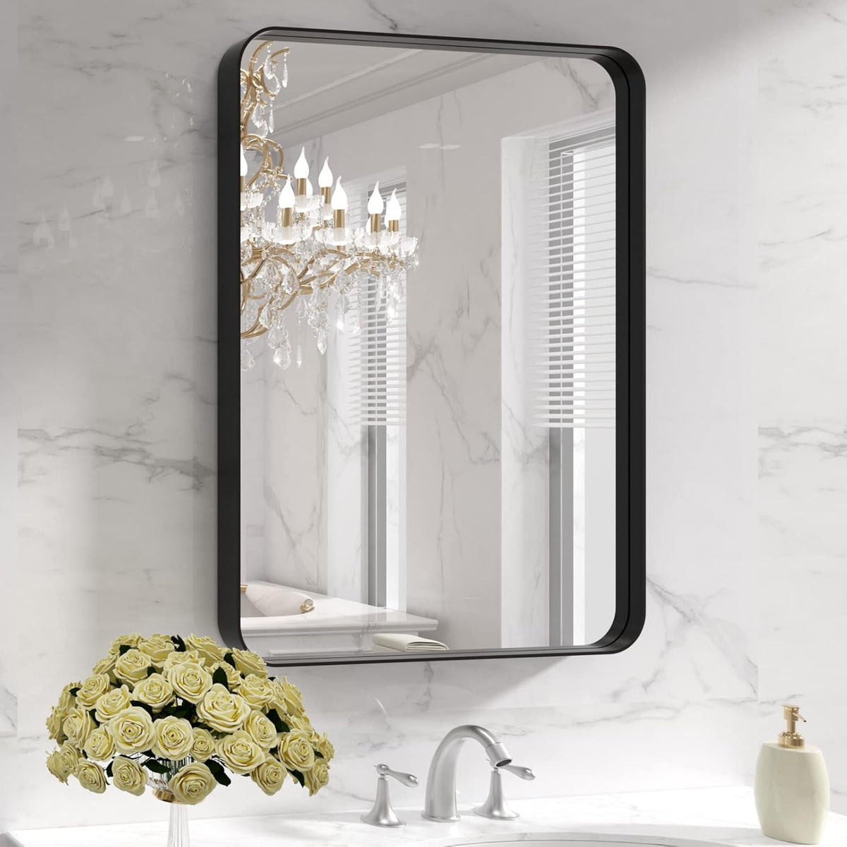 Black Metal Frame Mirror - Size Option - 18"-30" - 22x28